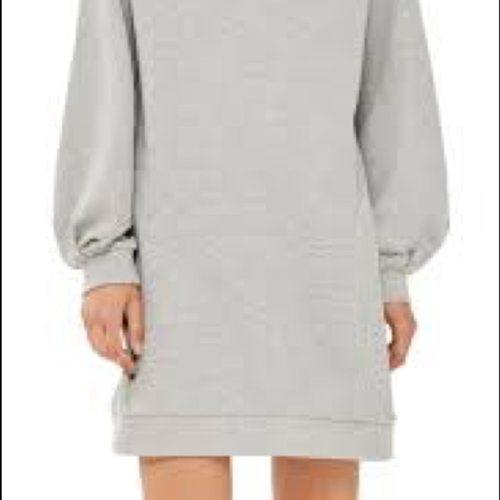 Topshop Balloon Sleeve Sweatshirt Dress - Picture 2 of 5